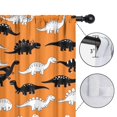 thumbnail image 4 of Blackout Kids Curtains,Orange Cartoon Black White Dinosaurs Pattern Childrens Insulated Curtains Set Of 2,Bedroom Essentials,Toddler Room Decor 42"x84", 4 of 5