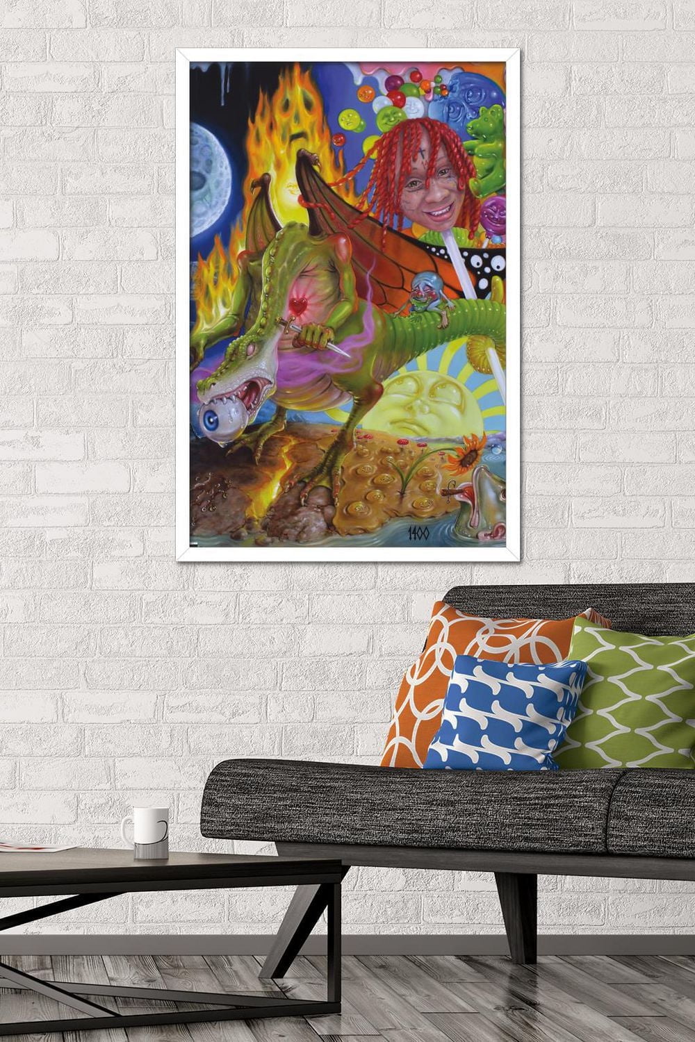 Trippie Redd - Trip at Knight Album Cover Wall Poster with Magnetic Frame, 22.375" x 34"