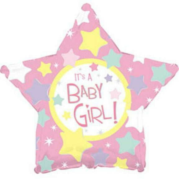 LOONBALLOON Baby Girl Balloons, 17″ ITS A BABY GIRL STAR