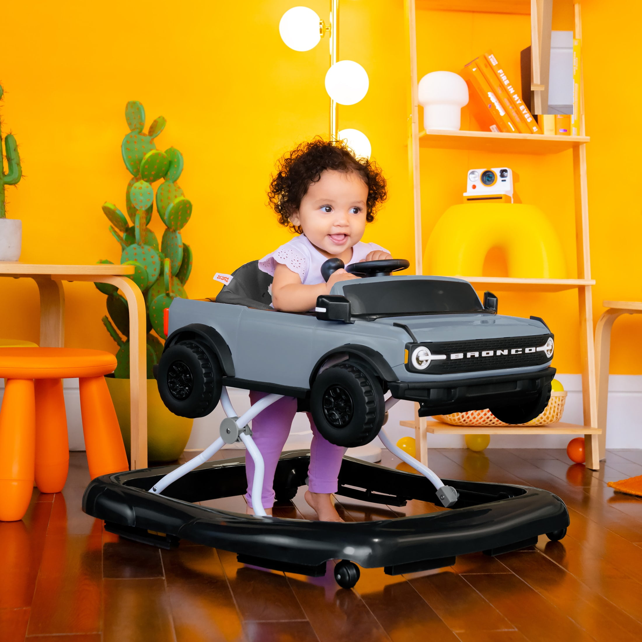 Ford Bronco 4-in-1 Blue Grey Infant Baby Activity Walker with 4 Ways to Play by Bright Starts, Unisex, Newborn +