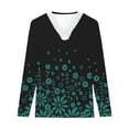 thumbnail image 4 of Patlollav Womens Print Lace Long Sleeve Blouse V-Neck Casual Tops, 4 of 6