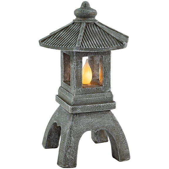 VP Home Tranquil Pagoda Solar Powered Flickering LED Outdoor Decor Garden Light