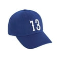 thumbnail image 3 of Daxton 3D Vintage Custom Number Low Profile Adjustable Baseball Dad Hat Cap, Royal White, 13, 3 of 3