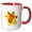 Red/White, variant on 3drose, Large Bright and Colorful Spring Daffodil Vector Art, 11oz Two-tone Black Mug