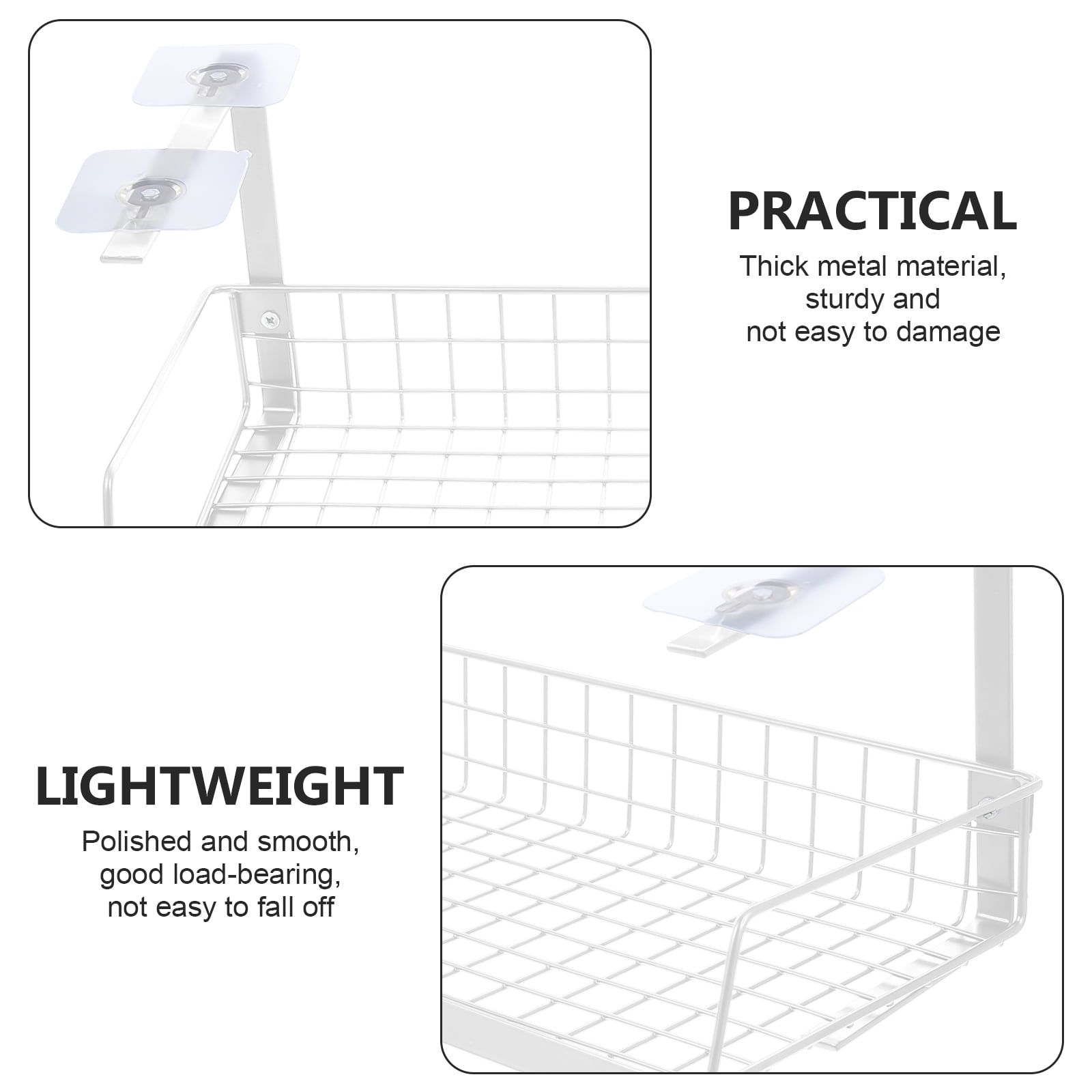 LITINKIMI White Under Desk Cable Organizer Rack for Home Use Wire Holder and Power Supply Management