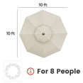 thumbnail image 3 of VOUA 10ft Outdoor Patio Round Double Top Medium Roman Umbrella - Navy Blue, 3 of 5