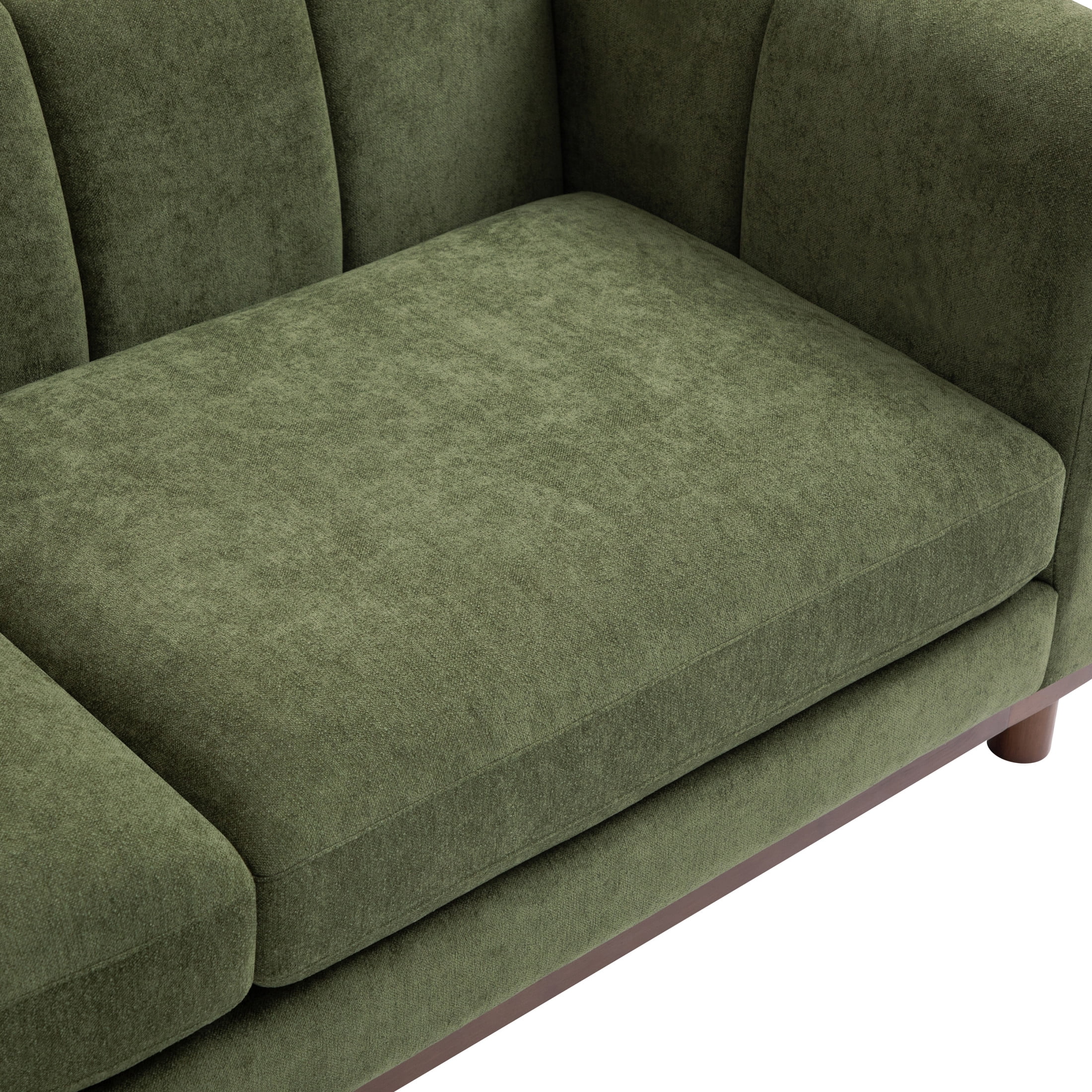 Christopher Knight Home 78.7" Chenille Loveseat Sofa, Modern Upholstered Couch with Square Arms, Green