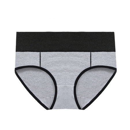 Kopltyrfg Womens Underwear Cotton Seamless Panties Soft Breathable Postpartum Briefs Plus Size High Waist Thongs Gray L
