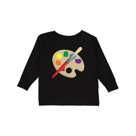 

Inktastic Artist Palette and Brush Boys or Girls Long Sleeve Toddler T-Shirt