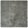 thumbnail image 3 of SAFAVIEH New Orleans Darius Solid Polyester Shag Area Rug, Platinum/Ivory, 5' x 5' Square, 3 of 6