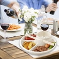 thumbnail image 4 of Plato de desayuno portátil, bandeja de picnic para barbacoa dividida, bandeja de plástico redonda seccional para servir, plato de fiesta ideal para todas las fiestas, 4 of 5
