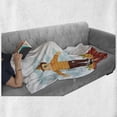 thumbnail image 6 of Autumn Pumpkin Soft Flannel Fleece Throw Blanket, Fall Harvest Themed Cartoon of Scarecrow Seasonal Fruits and Leaves, Cozy Plush for Indoor and Outdoor Use, 50" x 70", Multicolor, by Ambesonne, 6 of 6