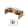thumbnail image 7 of THE LICKER STORE Keaton 5" Small/Medium Modern Acrylic Rectangular Elevated Pet Feeder with 20oz 2-Stainless Steel Bowls, Amber/Chrome, DBL2000D, 7 of 7