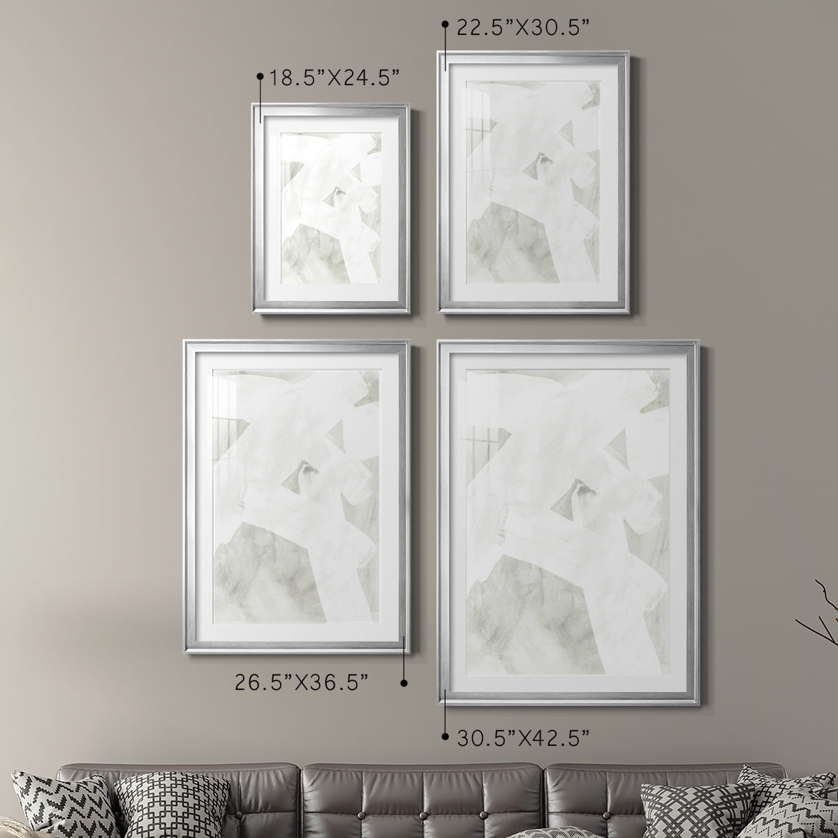 Wexford Home Stone Brush I Premium Framed Print, 22.5" x 30.5" - Ready to Hang, Silver (Set of 2)