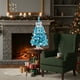 thumbnail image 4 of Uuiauoio 17.72 in Tabletop Christmas Tree Set Blue Artificial Tree with LED Lights,Mini Xmas Tree with Ornaments for Desktop Tabletop Window Walkway Indoor Home Office Party Festival Decor（With lamp）, 4 of 6