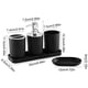 thumbnail image 3 of Set de accesorios de baño de 5 piezas | Soporte para cepillo de dientes, dispensador de jabón, vaso, bandeja organizadora de baño | Plástico moderno | Negro, Blanco, Gris | Decoración del tocador, 3 of 6