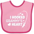 thumbnail image 3 of Inktastic I Hooked Grammy's Heart with Fishing Rod Boys or Girls Baby Bib, 3 of 4