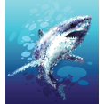 thumbnail image 2 of Juego de Funda Nórdica, Tiburón Psicodélico Digital con Gotas Asusta Bestia Atlántica, 2 of 6