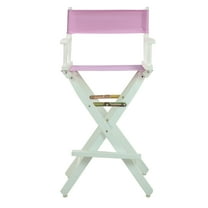 "30" Director's Chair White Frame-Pink Canvas"