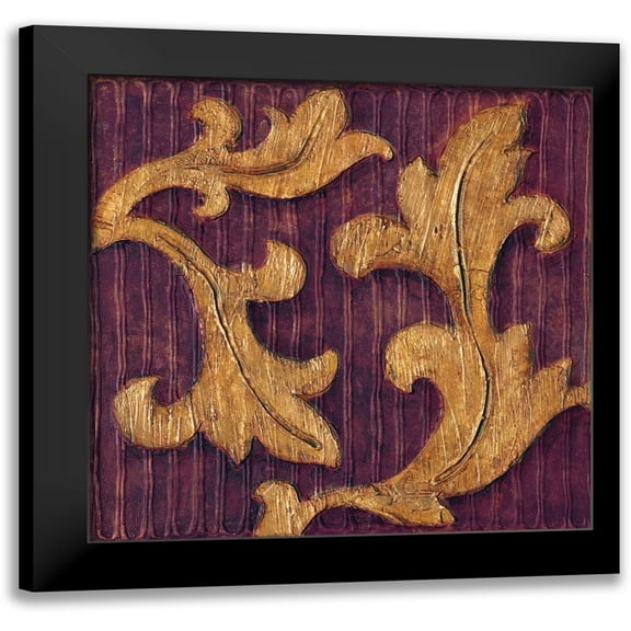 Jeffrey, Jillian 12x12 Black Modern Framed Museum Art Print Titled - Gold Acanthus I