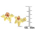 thumbnail image 3 of 10kt Gold Rose with Leaves Stud Earrings, 3 of 3