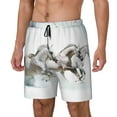 thumbnail image 2 of Fotbe Running White Horses Men’s Swim Trunks Quick Dry Swim Shorts Board Shorts with Mesh Lining-Large, 2 of 9