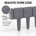 thumbnail image 3 of Imitation Stone Garden Fence No Dig Landscape Edging Faux Stone Garden Border Plastic Pound in Edging for Landscaping Flower Beds Yard Decorative Artificial Rock Edgers Bricks (20, Grey), 3 of 8