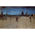 thumbnail image 2 of Angrand, Charles 14x10 Gold Ornate Wood Framed with Double Matting Museum Art Print Titled - Le Pont De Pierre, Rouen, 2 of 4