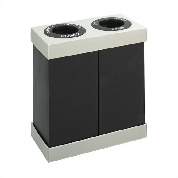 Pemberly Row Double Bin Recycling Center in Black