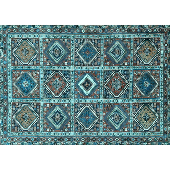 Ahgly Company Indoor Rectangle Persian Light Blue Traditional Area Rugs, 2' x 5'