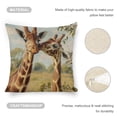 thumbnail image 3 of Giraffes grass field Linen toss pillowcase Decoration pillowcase Gift preferred 20x20" Cushion cover 1 set Sofa pillowcase Sofa bedroom living room car, 3 of 4
