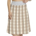 thumbnail image 1 of Women's Cream Checkered Pattern Vintage A-line Printed Skirt Casual Wear, XL, Tan Cream, by Ambesonne, 1 of 6