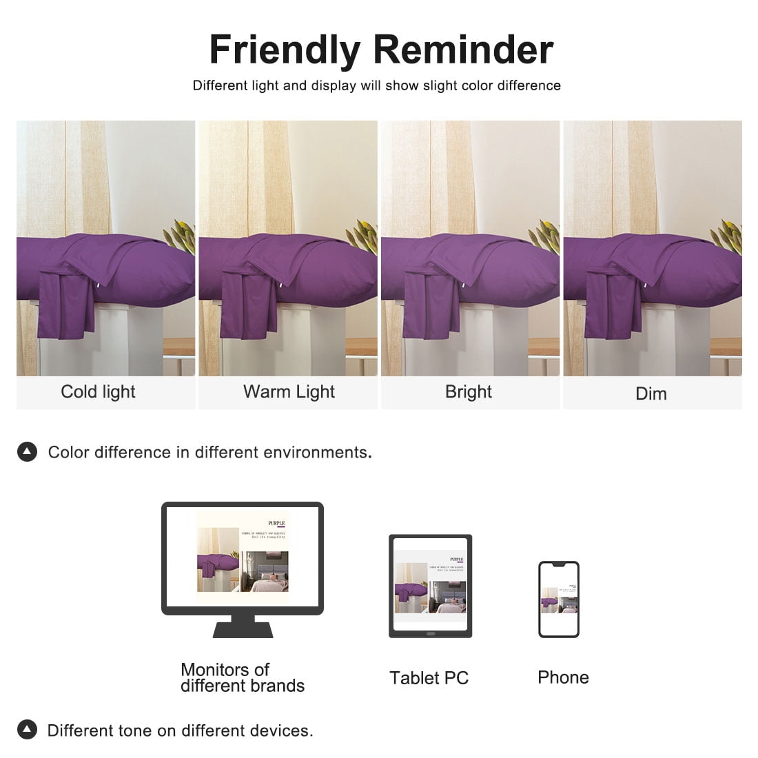 Unique Bargains 3 Pack 100% Cotton Body Pillow Cases Covers with Zipper Purple 20" x 48"