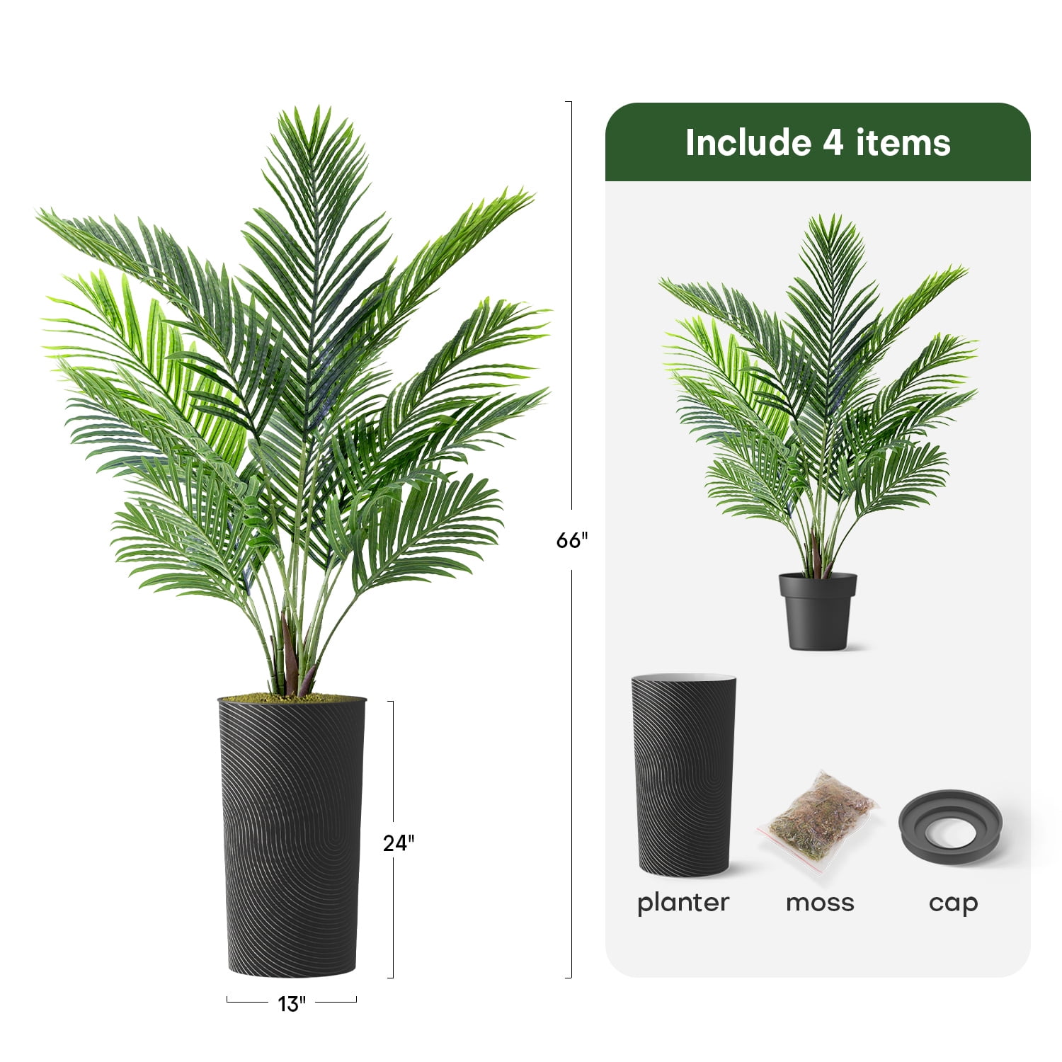 SIGNLEADER Artificial Tree In Modern Planter, Fake Ficus Silk Tree Home  Decoration (Plant Pot Plus Tree) & Reviews