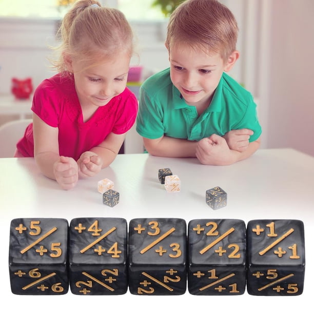 Entretenimiento 10 Uds. Contador de dados 5 positivo +1 -1 5 juego de mesa de reunión negativo (negro)