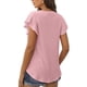 thumbnail image 4 of Blusa Camiseta de Verano Fiudx moda Mujer Cuello Redondo Manga Corta Sólida Suelta, 4 of 6