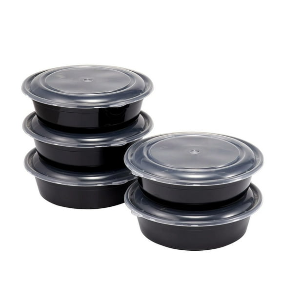 Mainstays Round Meal Prep Food Storage Container, 5 pack
