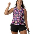 thumbnail image 4 of Peace Flower Sleeveless Golf Shirts For Women Moisture Wicking Sports V-Neck Polo Lightweight Quick Dry Womens Tank Tops L, 4 of 9