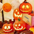 thumbnail image 3 of 24cm Pumpkin Openwork Luminous Jack-o-lantern Easter Halloween Decoration Ornament, 3 of 5