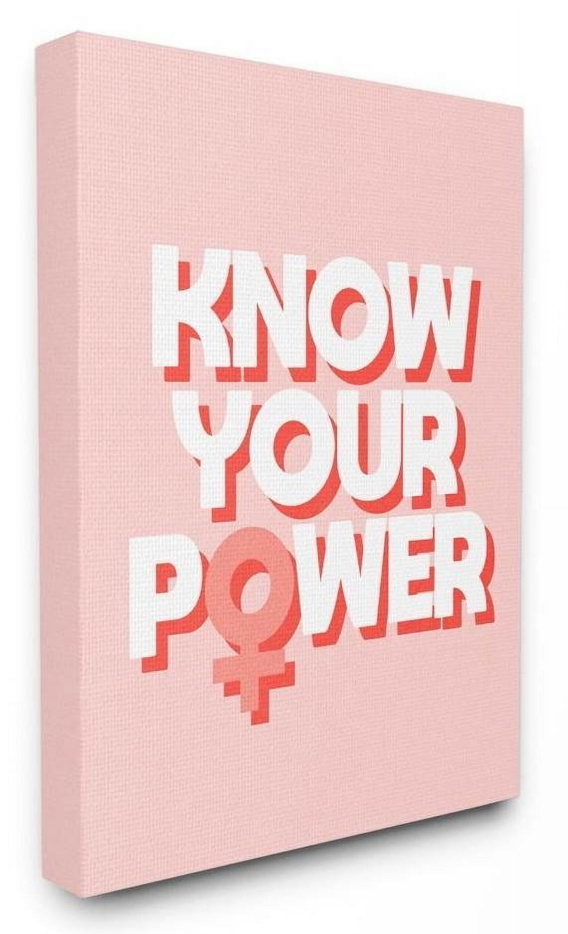 Stupell Industries Know Your Power Fashion Modern Pink Textured Design Super Canvas Wall Art by Daphne Polselli