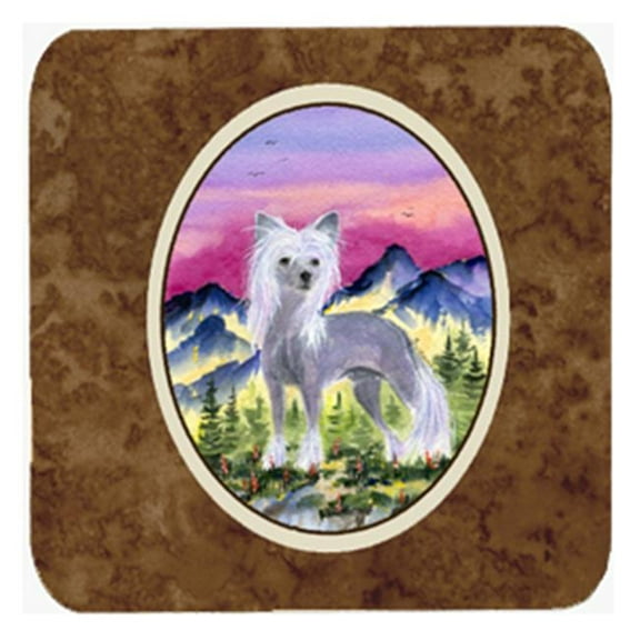 Chinese Crested Foam Coasters - Set Of 4, 3.5 x 3.5 In.