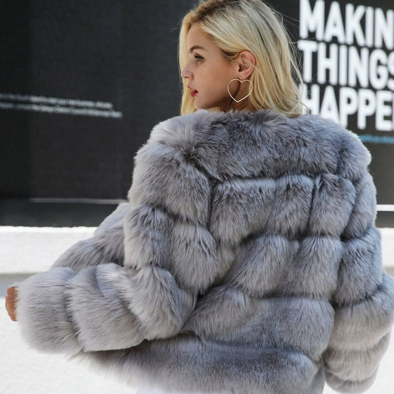 PIKADINGNIS Faux Fox Fur Coat Women New Winter Fashion Thick Warm