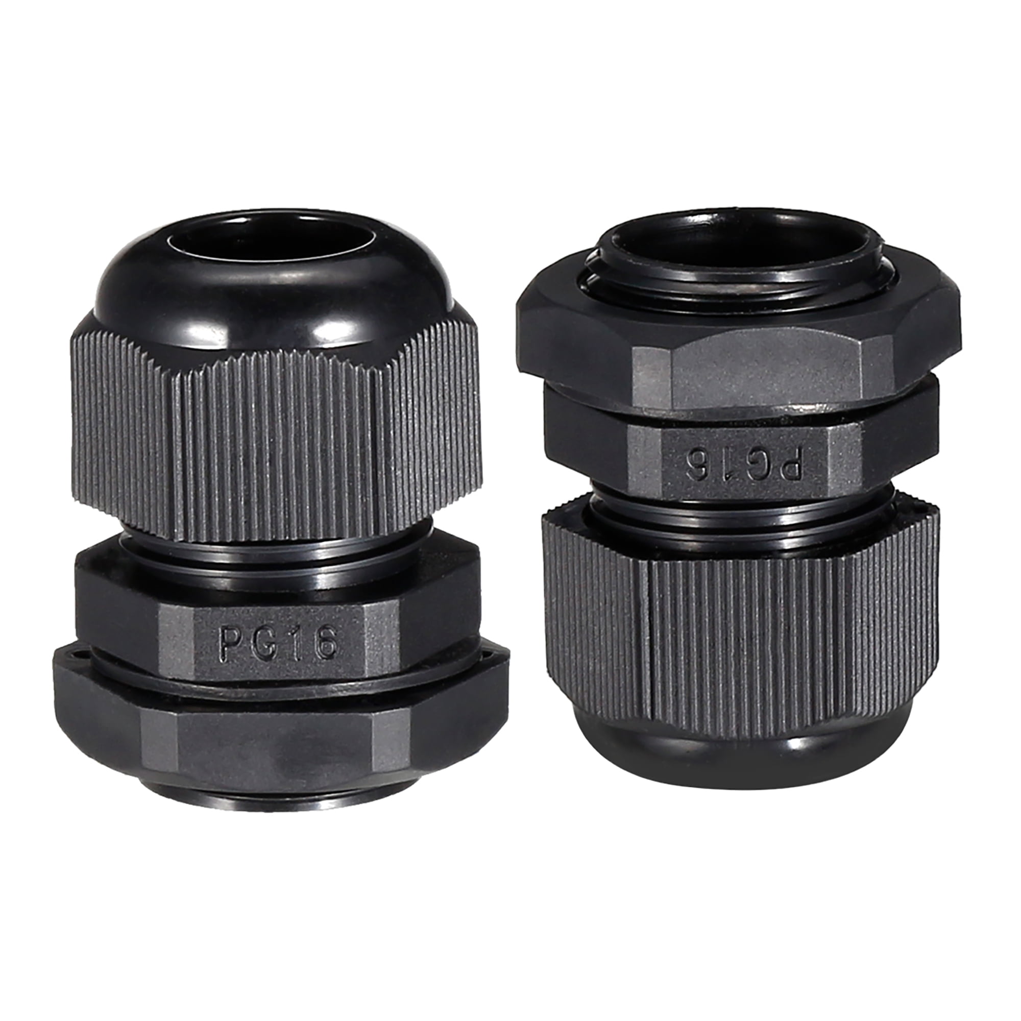 PG16 Cable Gland Waterproof Plastic Joint Adjustable Locknut Black for ...