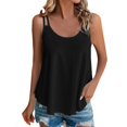 thumbnail image 1 of Playeras,Blusas y Tops,Ropa para Mujer Damas Camisetas Chalecos para mujer Verano Casual Moda Tops Correa Gasa Sin mangas Camiseta sin mangas (Black, L), 1 of 6