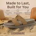 thumbnail image 3 of Cushionaire Wisdom Womens Suede Sandals | Genuine Leather Slides with Cutout Strap | Slip On Cork Footbed Slide Sandals for Women, 3 of 13