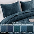 thumbnail image 5 of Exclusivo Mezcla King Quilt Bedding Set, Lightweight Vintage King Size Quilts with Pillow Shams, Soft Bedspreads Coverlets for All Seasons (104"x96", Navy Blue), 5 of 8