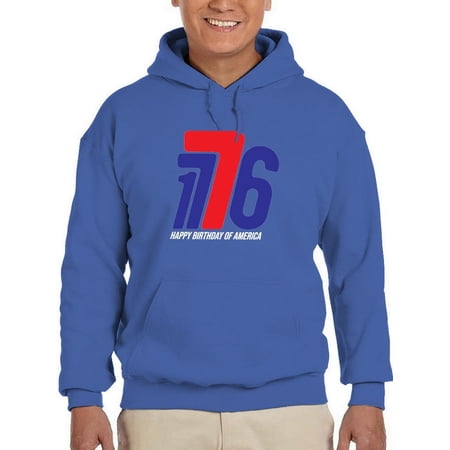 1776 Happy Birthday Of America Hoodie Men -Image by Shutterstock Male Medium