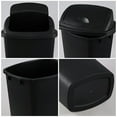 thumbnail image 3 of 10 Gallon Plastic Kitchen Waste Bin with Swing Top, Set of 4 Plastic Tall Garbage Bin with Swing Lid, Black, 3 of 7