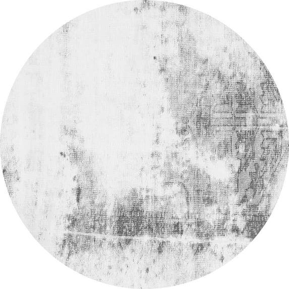 Ahgly Company Indoor Round Abstract Gray Modern Area Rugs, 5' Round