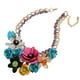 thumbnail image 1 of Collar largo con cadena floral y cristales para mujer, collar llamativo, bisutería de moda, 1 of 8